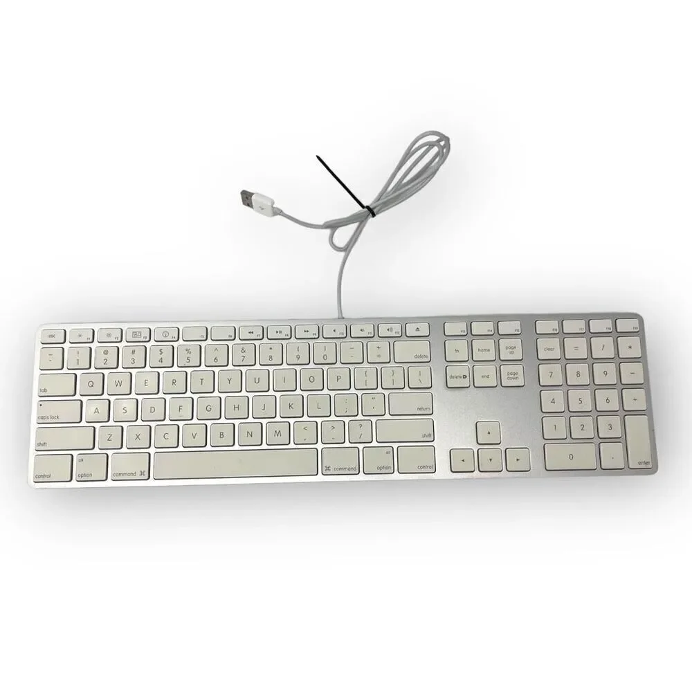 Apple A1243 USB Wired Aluminum Keyboard + Numeric Keypad Slim Used Good